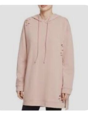 Lord & Taylor Design Lab Blush Pink  Distressed Oversized Sweatshirt Size S